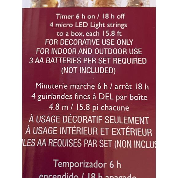 Battery Operated LED Micro String Lights 50 LEDs per Set - Box Includes 4 Sets - Picture 4 of 6